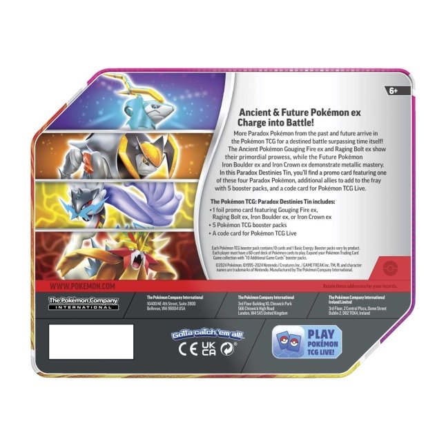 The Pokemon TCG: Paradox Destinies Tin